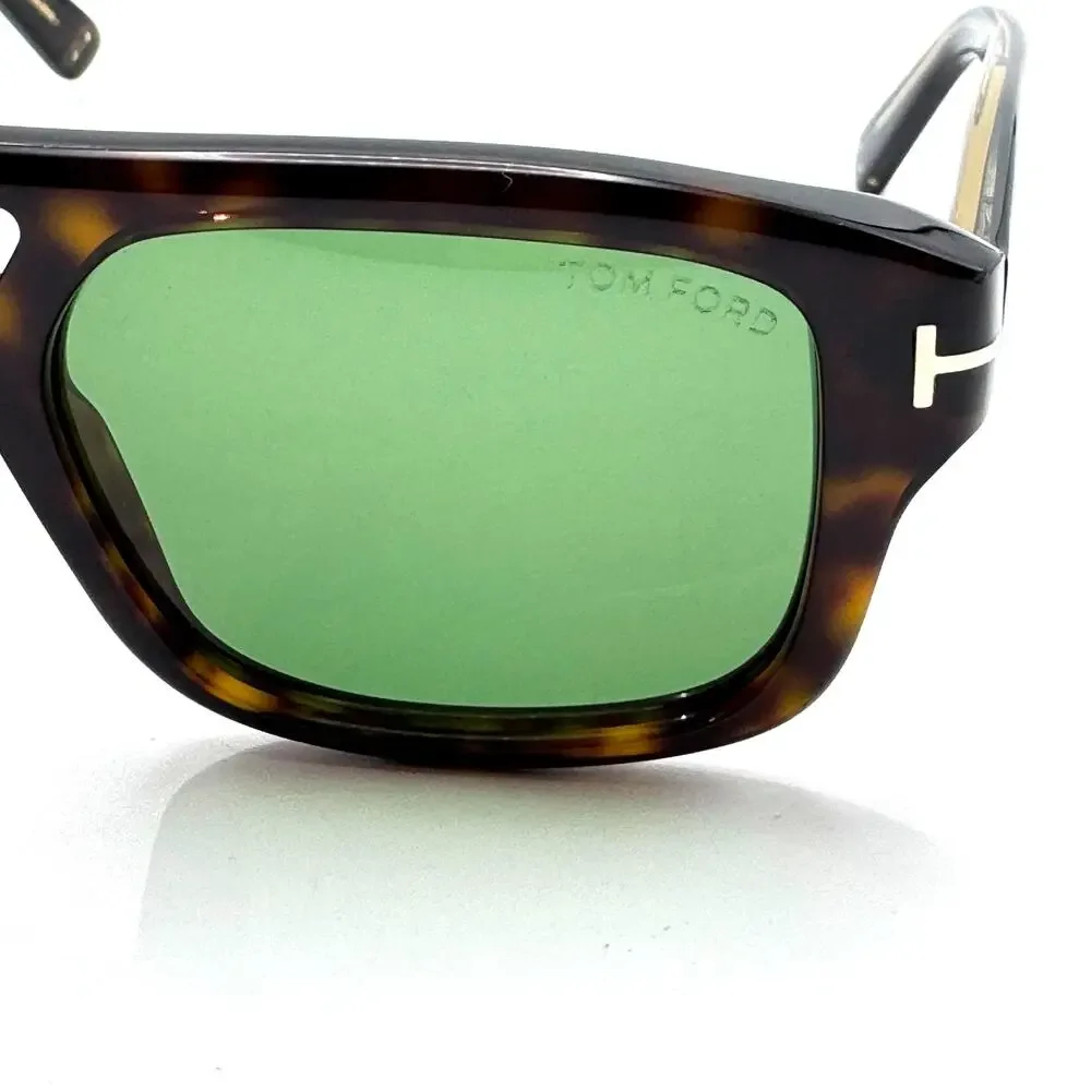 Tom Ford Sunglasses Icon TI0022 52N Havana Navigator Frame Green Lens 53-20-145